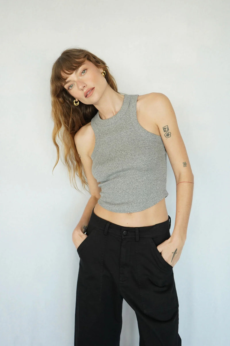 LNA | Detra Cotton Rib Tank - Heather Grey