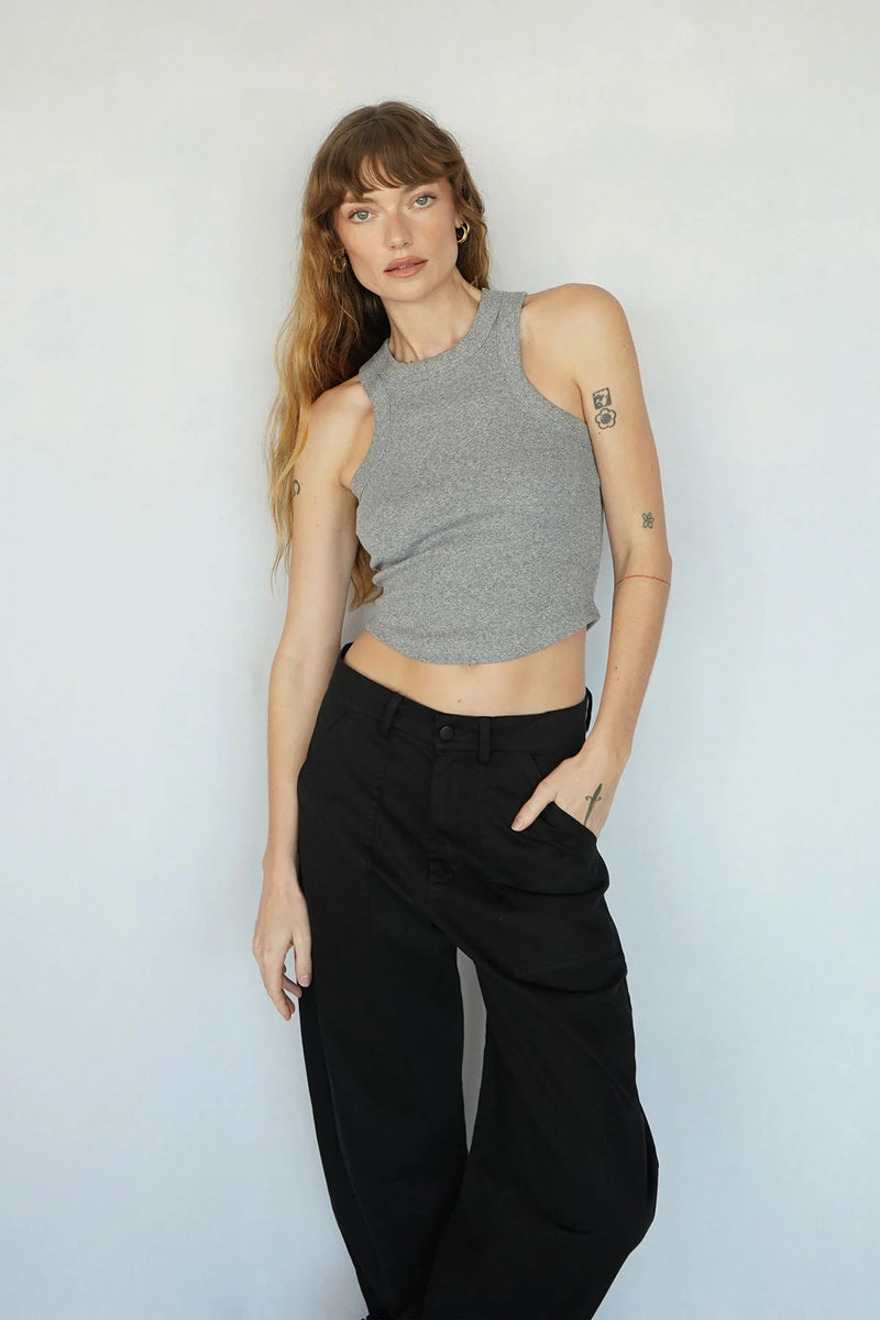 LNA | Detra Cotton Rib Tank - Heather Grey