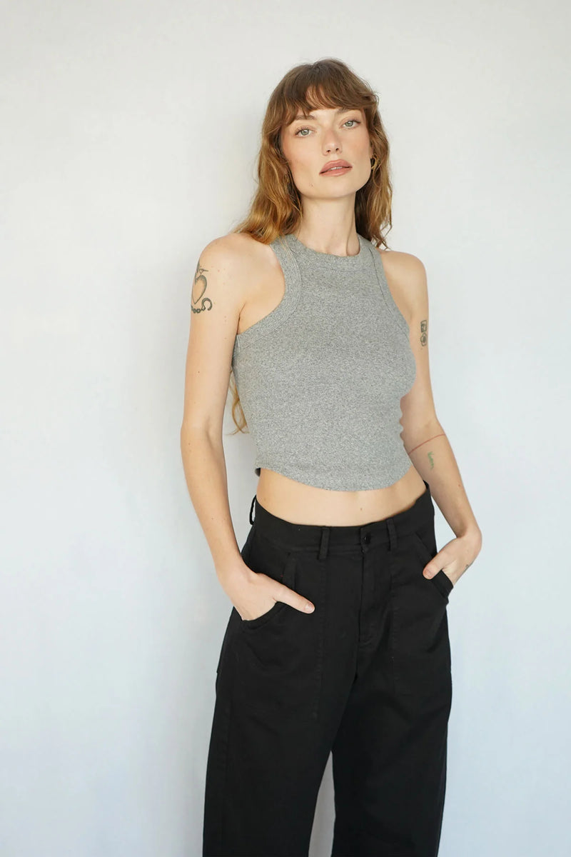 LNA | Detra Cotton Rib Tank - Heather Grey