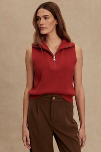 VARLEY | Amina Half Zip Knit - Lava Falls