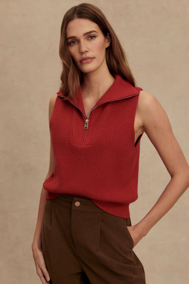 VARLEY | Amina Half Zip Knit - Lava Falls