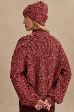 VARLEY | Patricia Rib Cardigan - Red Flecked