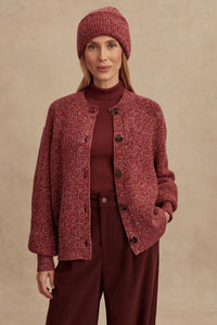 VARLEY | Patricia Rib Cardigan - Red Flecked