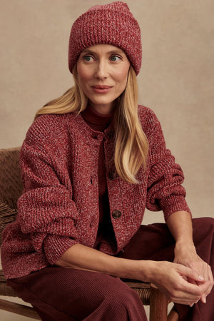 VARLEY | Patricia Rib Cardigan - Red Flecked