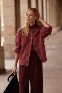 VARLEY | Patricia Rib Cardigan - Red Flecked