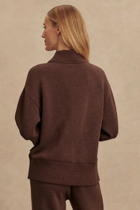 VARLEY | Sally Half Zip Sweat - Coffee Bean Marl