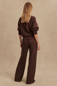 VARLEY | The Wide Leg Pant 30 - Coffee Bean Marl