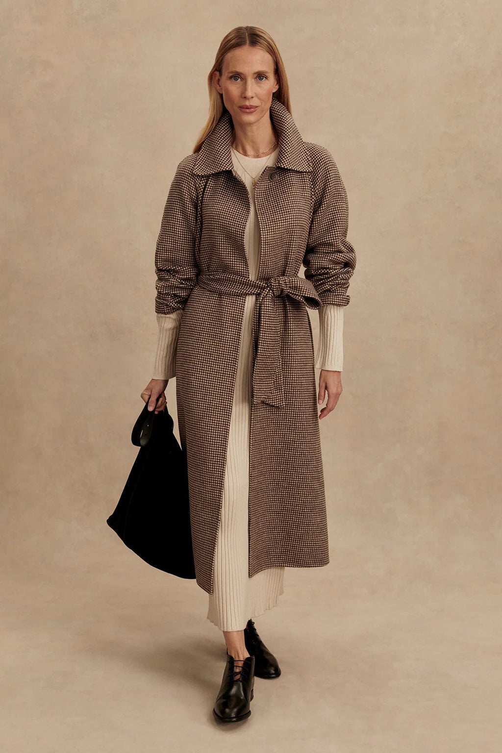 VARLEY | Tomlinson Belted Long Coat - Deep Taupe