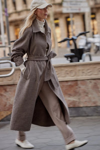 VARLEY | Tomlinson Belted Long Coat - Deep Taupe