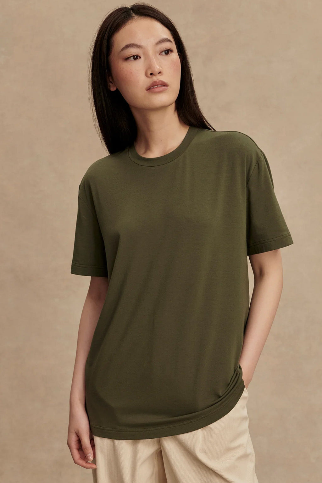 VARLEY | Leighton Boyfriend Tee - Racing Olive
