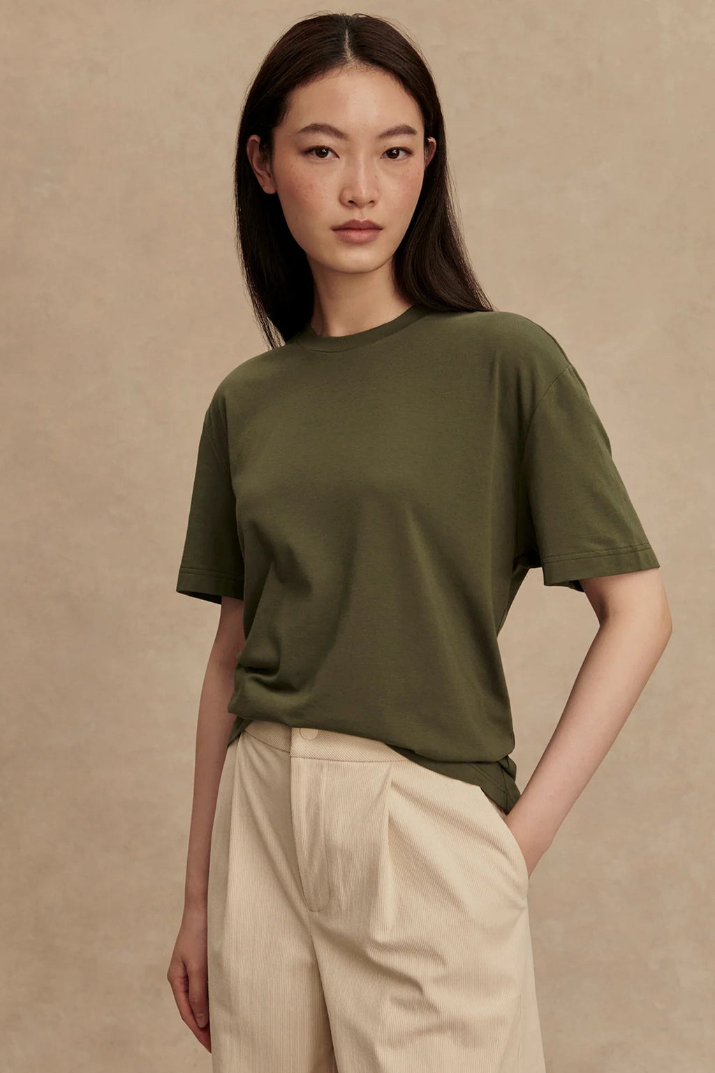 VARLEY | Leighton Boyfriend Tee - Racing Olive