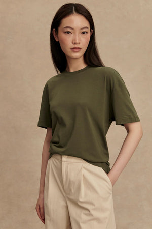 VARLEY | Leighton Boyfriend Tee - Racing Olive