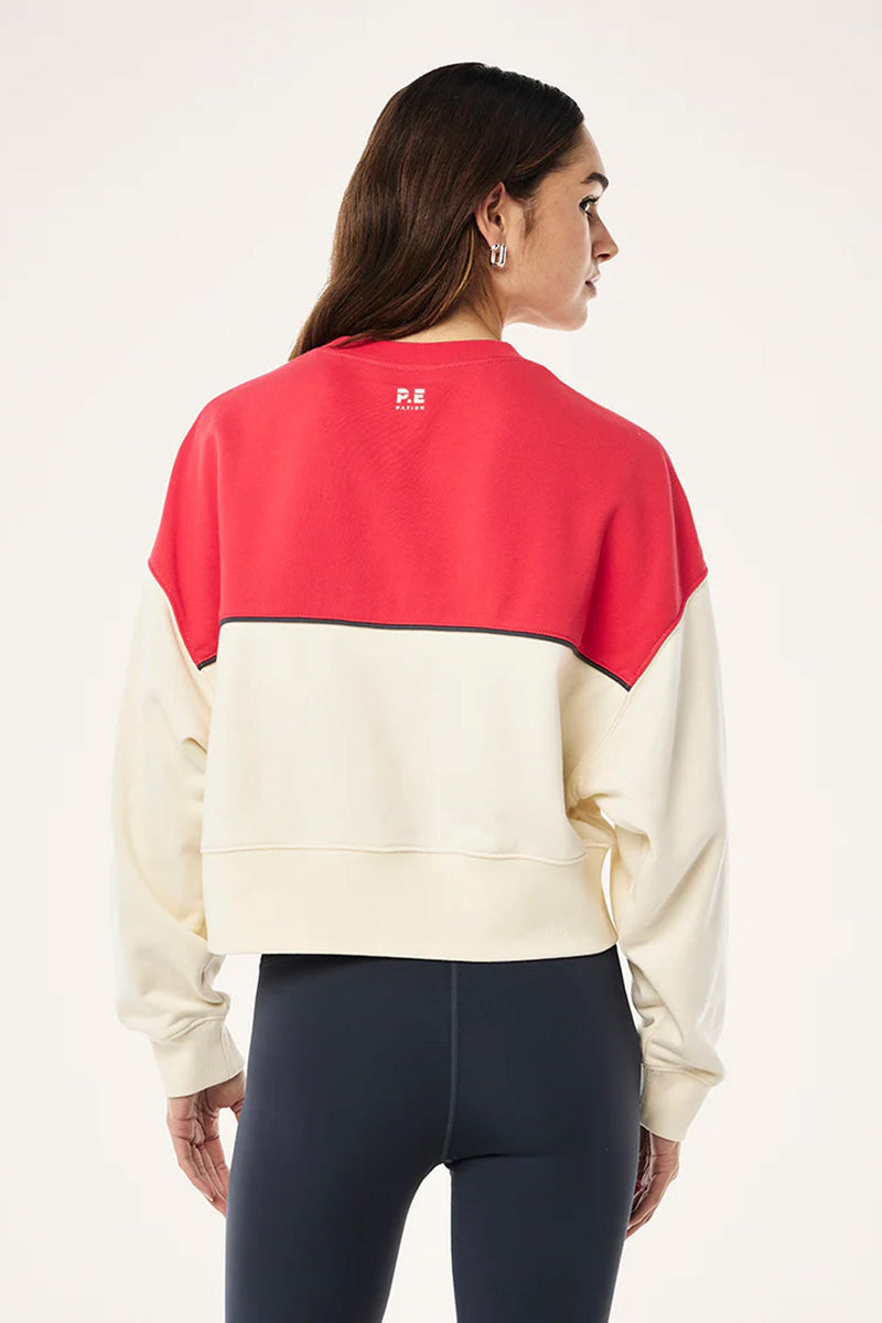 P.E NATION | Shift Sweat - White / Strawberry