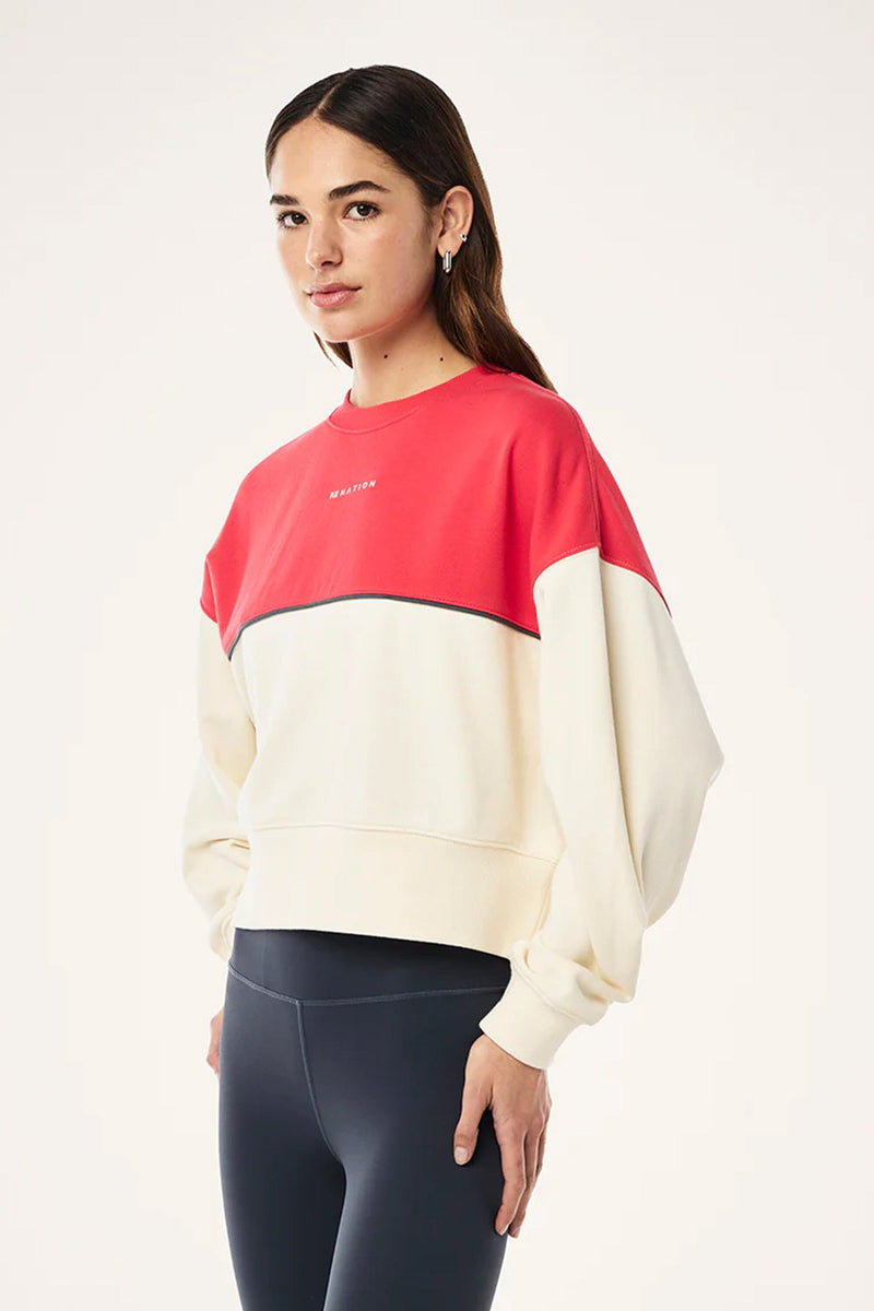 P.E NATION | Shift Sweat - White / Strawberry