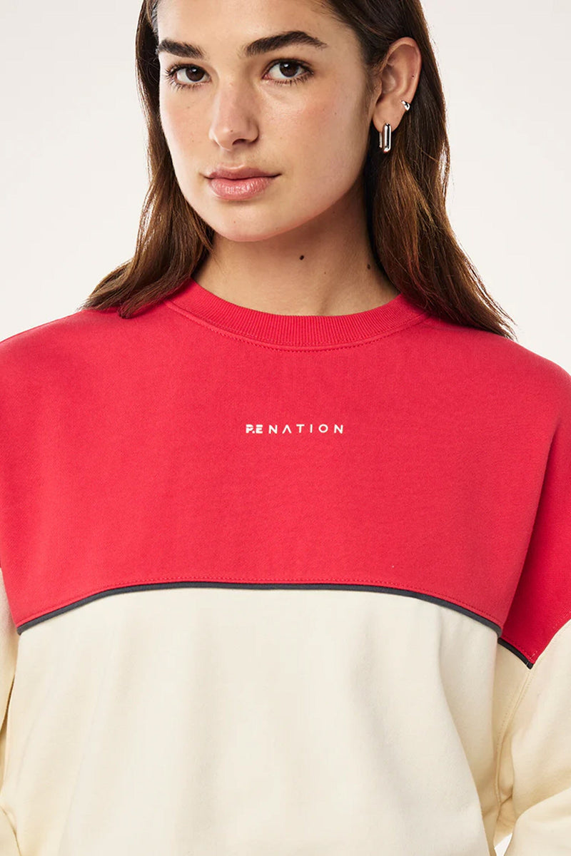 P.E NATION | Shift Sweat - White / Strawberry