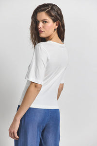 DEREK LAM | Frederic Ruched Short Sleeve Tee - White