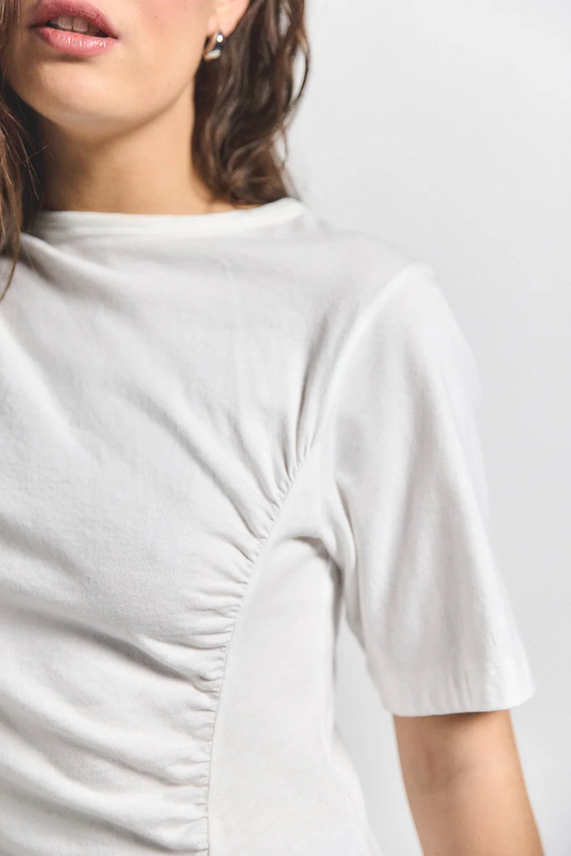DEREK LAM | Frederic Ruched Short Sleeve Tee - White