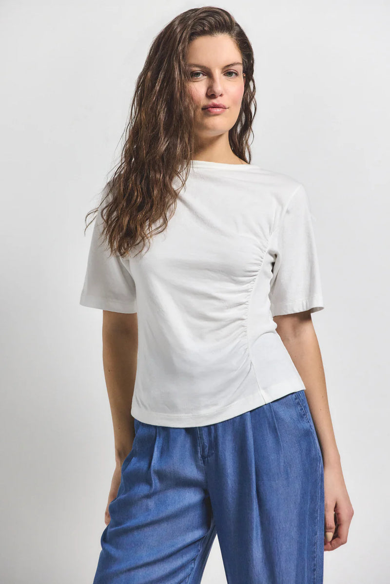 DEREK LAM | Frederic Ruched Short Sleeve Tee - White