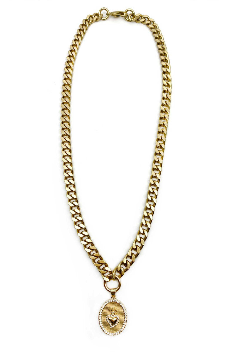 RACHEL NATHAN | Sacred Heart Curb Necklace