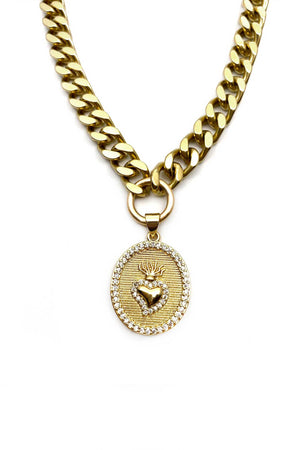 RACHEL NATHAN | Sacred Heart Curb Necklace