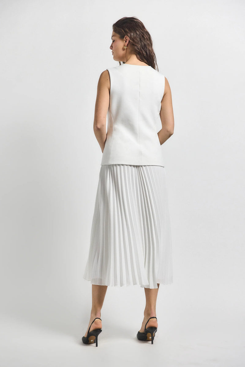 DEREK LAM | Lauren Mixed Media Dress - Soft White