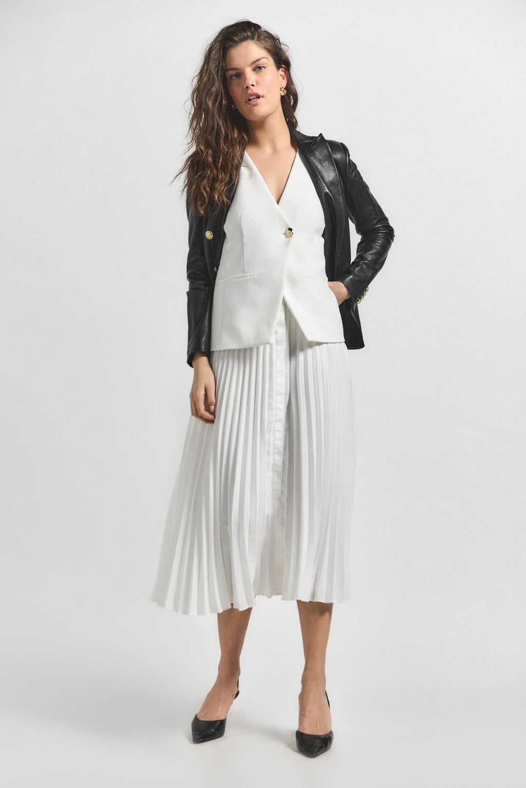 DEREK LAM | Lauren Mixed Media Dress - Soft White