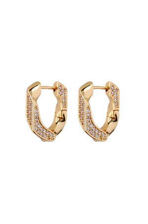 LUV AJ | Pave Cuban Link Hoops - Gold