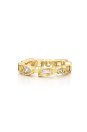 LUV AJ | Bezel Stone Ring Set - Gold