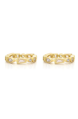 LUV AJ | Bezel Stone Ring Set - Gold