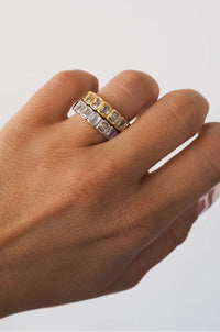 LUV AJ | Bezel Emerald Ballier Ring - Clear Gold