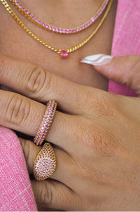 LUV AJ | Pave Amalfi Ring - Pink Gold