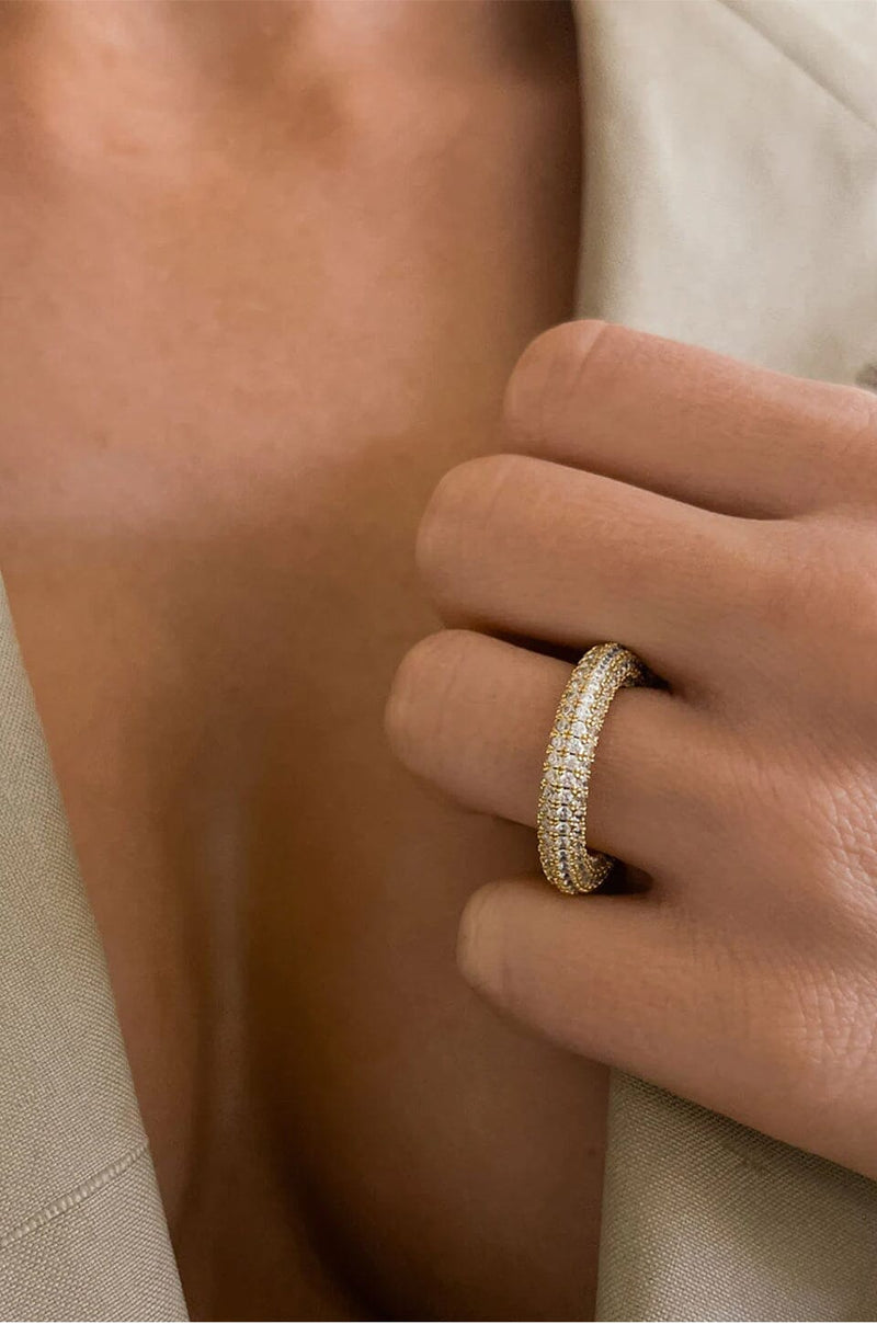 LUV AJ | Pave Amalfi Ring - Gold
