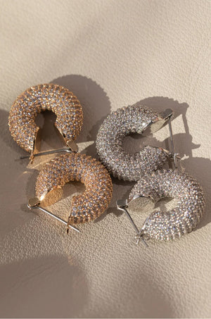 LUV AJ | Pave Mini Donut Hoops