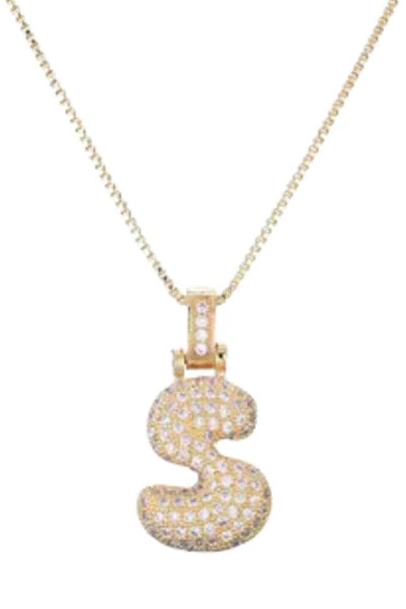 LIVIE | Bubble Letter Necklace - Gold
