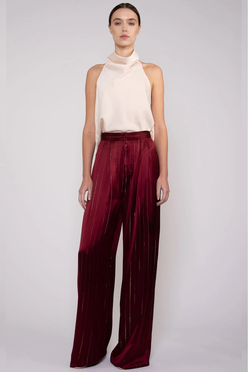 NONCHALANT | Hester Pant - Red/Silver