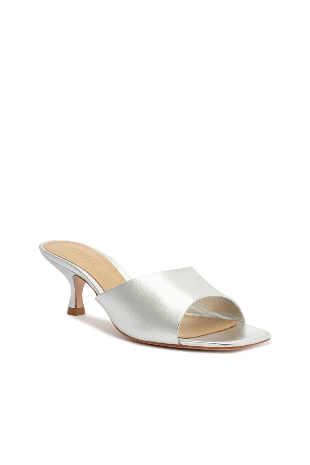 SCHUTZ | Dethalia Metallic Leather Sandal - Prata