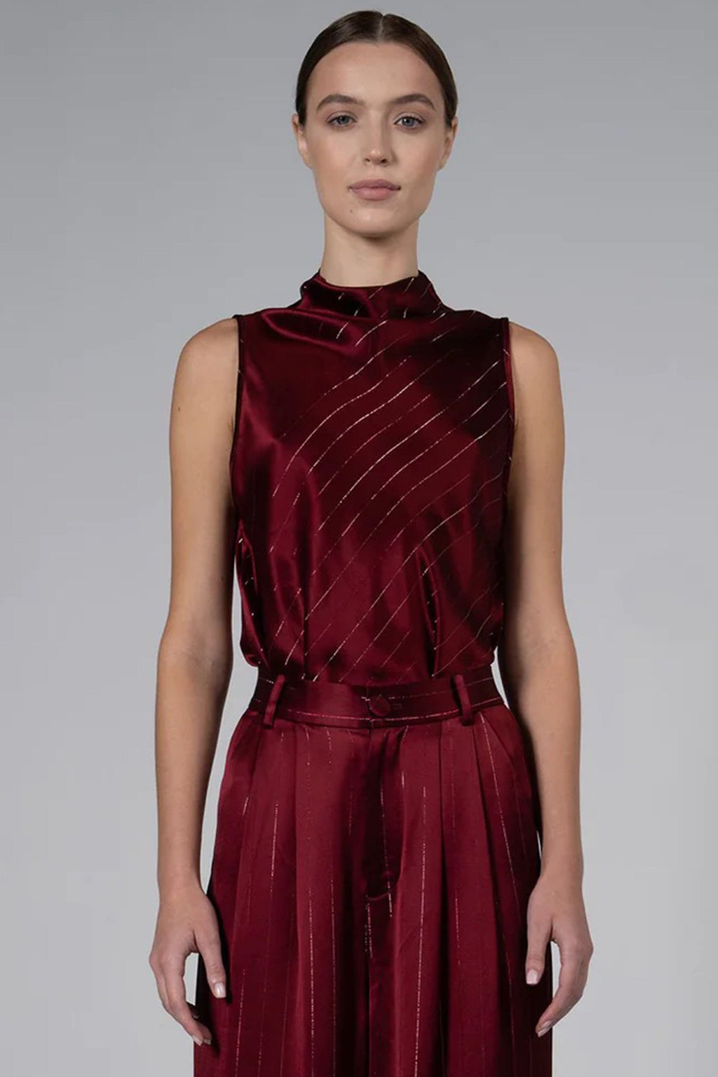 NONCHALANT | Laura Top - Red/Silver