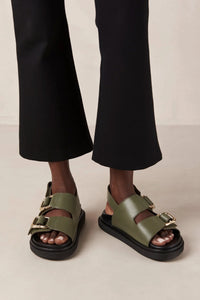 ALOHAS | Harper Leather Sandals - Olive