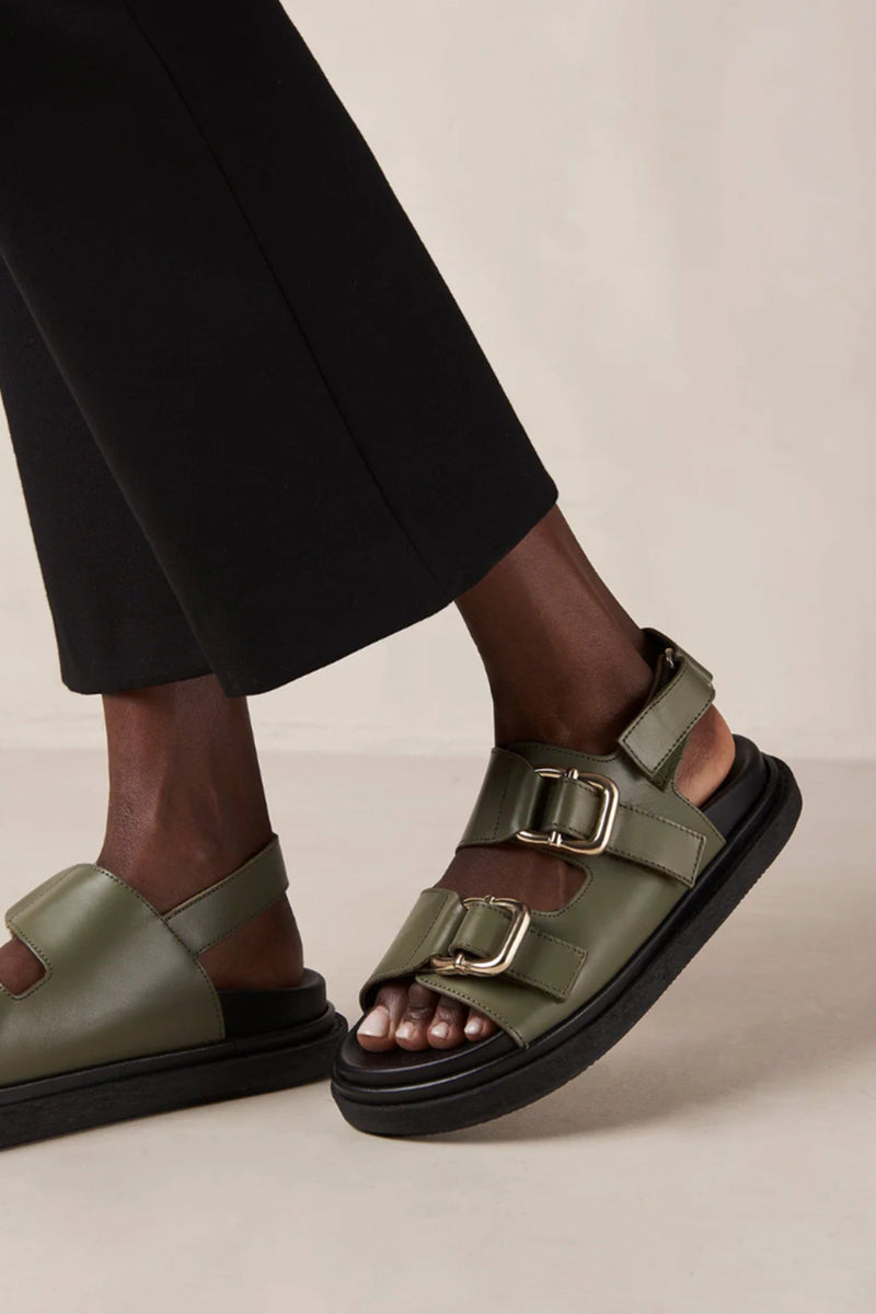 ALOHAS | Harper Leather Sandals - Olive