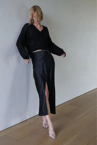 LNA | Bevan Silky Skirt - Black