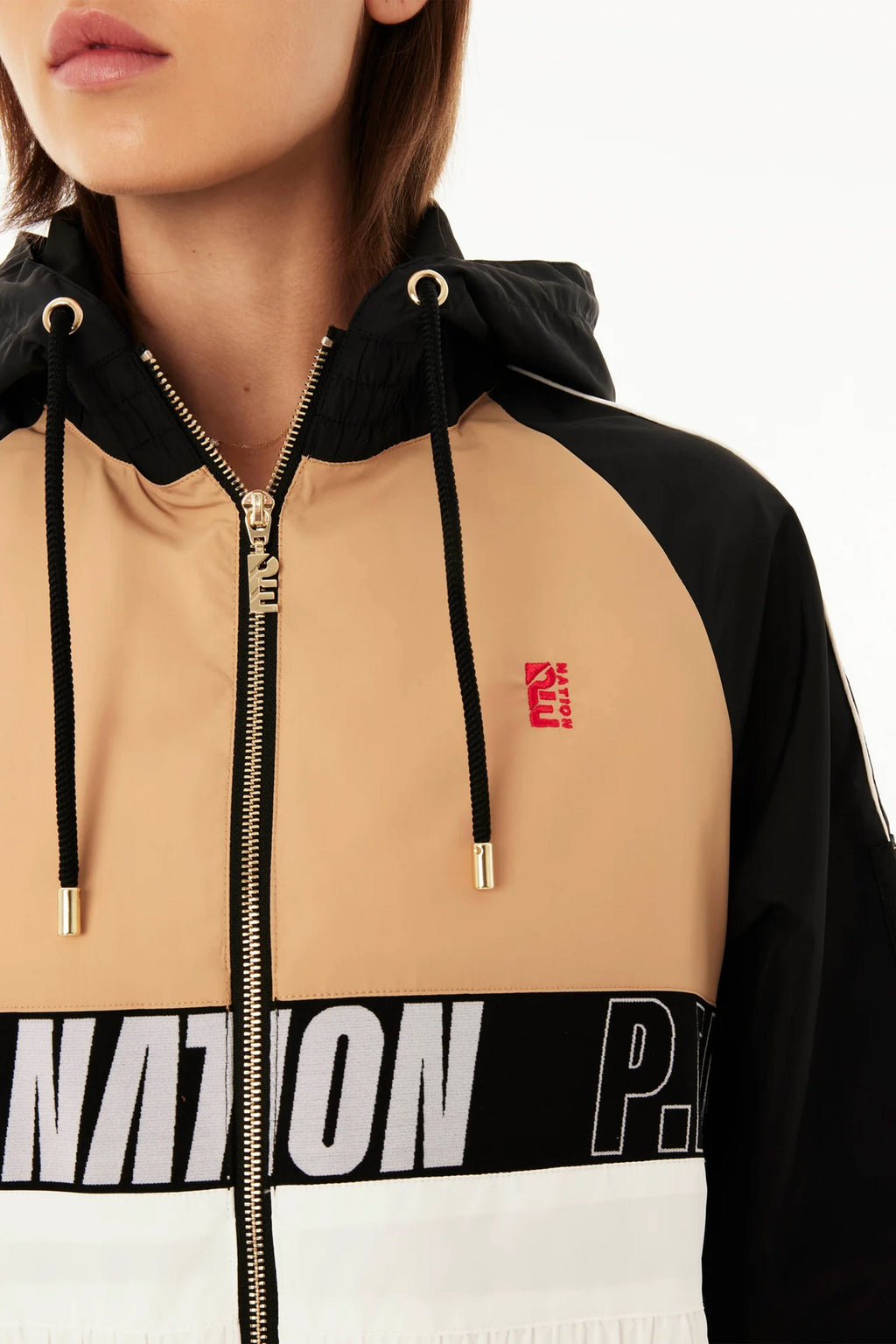 PE NATION | Croopped Man Down Jacket - Sand