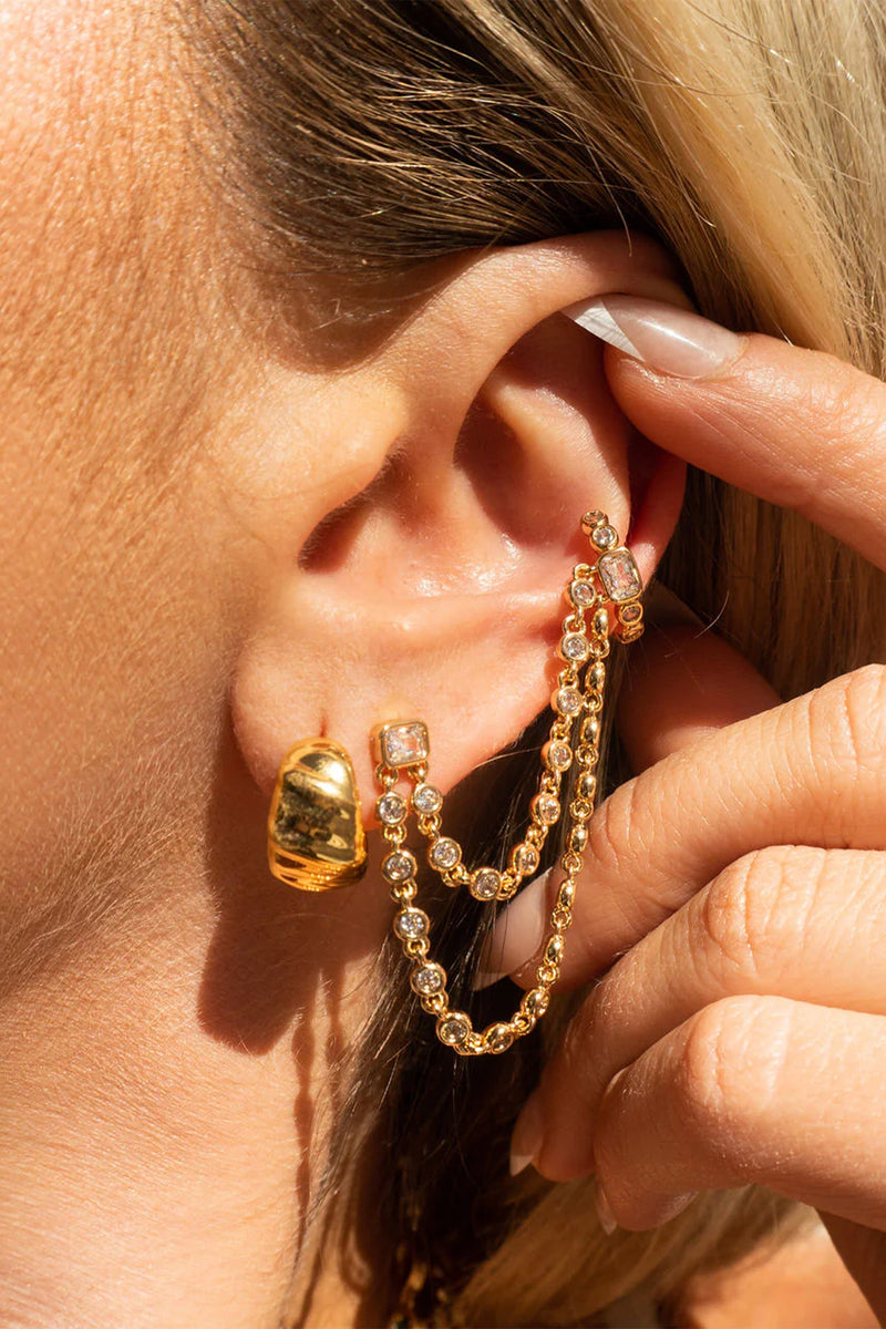 LUV AJ | The Chloe Chain Ear Cuff Set - Gold