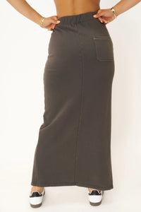 PROJECT SOCIAL T | Eternal Front Slit Maxi Skirt - Vintage Black