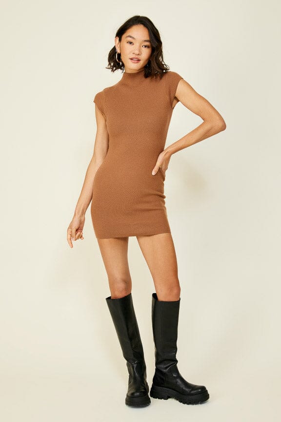 LINE & DOT | Rumi Mini Sweater Dress - Cafe