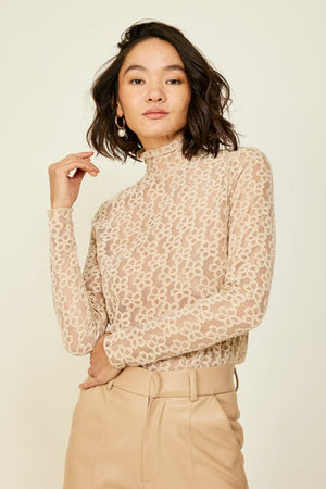 LINE & DOT | Crossroads Lace Top - Tan