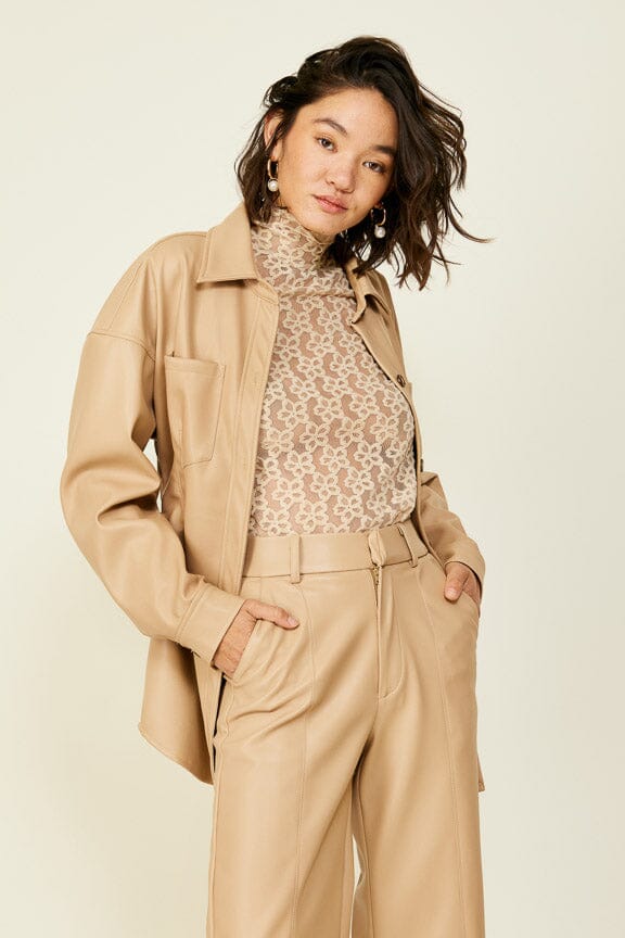 LINE & DOT | Crossroads Lace Top - Tan