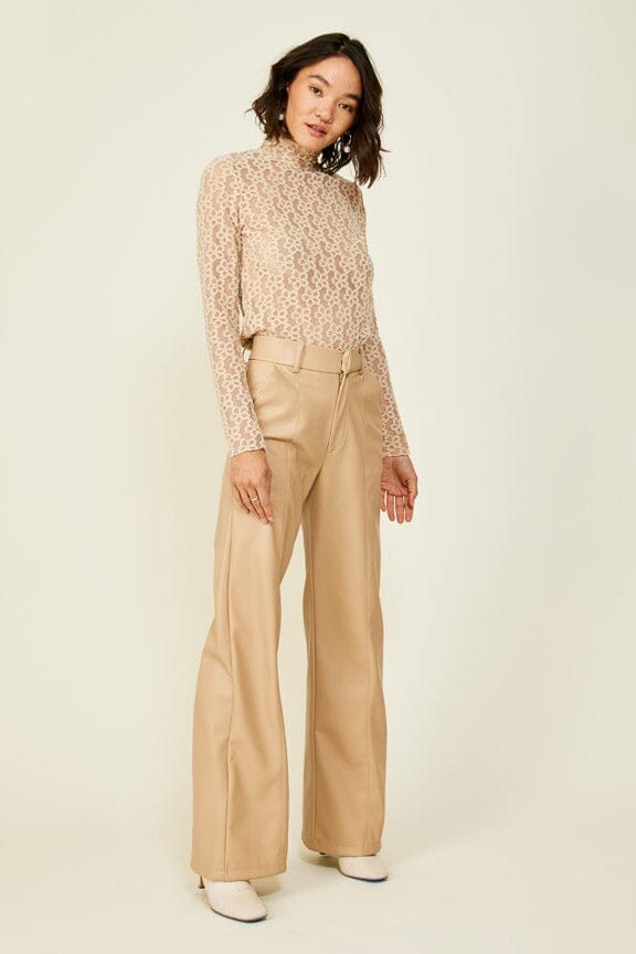 LINE & DOT | Crossroads Lace Top - Tan