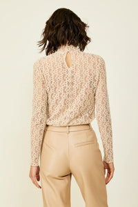 LINE & DOT | Crossroads Lace Top - Tan