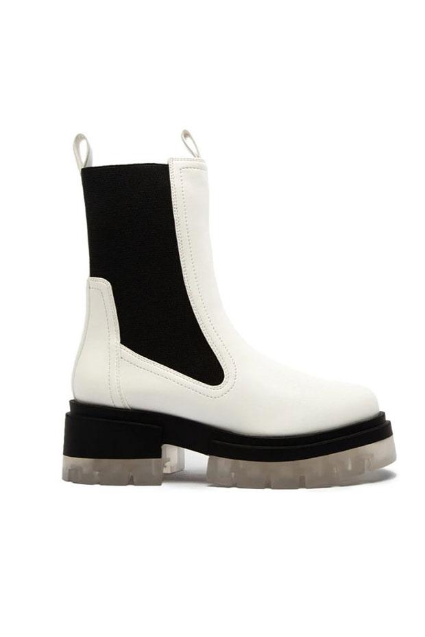 Chunky Lug Boot - White