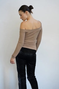 LNA | Otis Ribbed Top - Mushroom